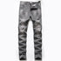 Straight Pants Zipper Denim Men's Ripped Jeans Mid Waisted Jeans